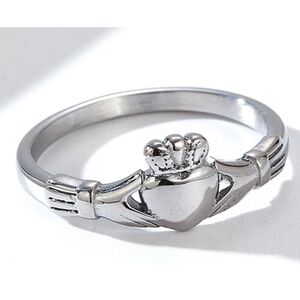NWT Silver Claddagh Ring Stainless Size 6 St. Pattys Day Promise Gift AC…